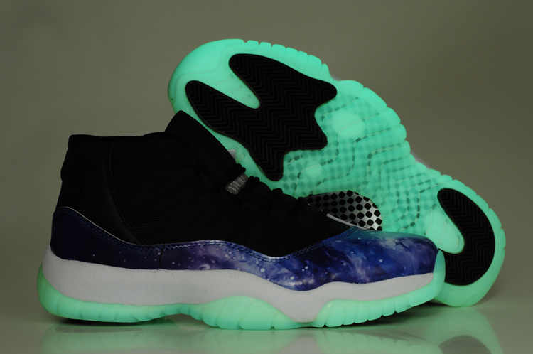 Air Jordan 11 Mens Shoes Black/Blue/Green Online